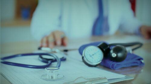 A healthcare provider's desk